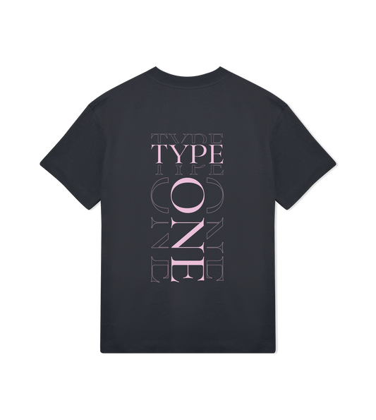 Dubble Vision Off Black/Pink Oversized Tee Unisex