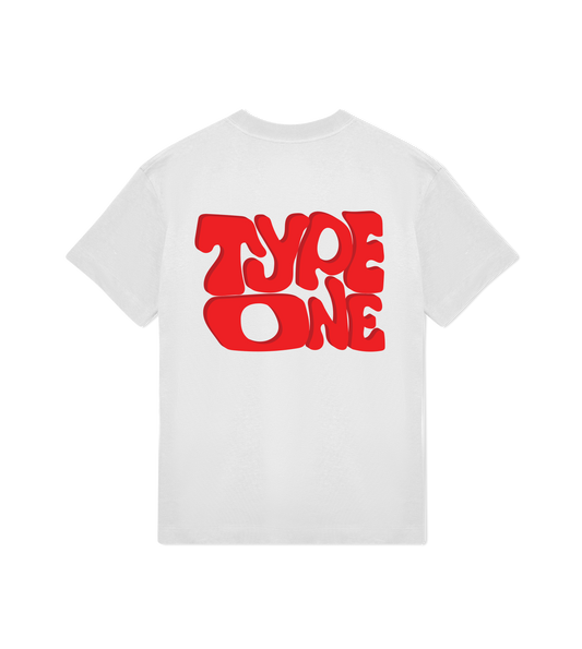 Wiggly Off White/Red Oversized Tee Unisex