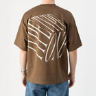 Dice Tee Brown – On model side | Drop shoulder boxy fit cotton tee thumbnail
