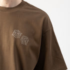 Dice Tee Brown – Detail view | Dice graphic print 280GSM combed cotton thumbnail