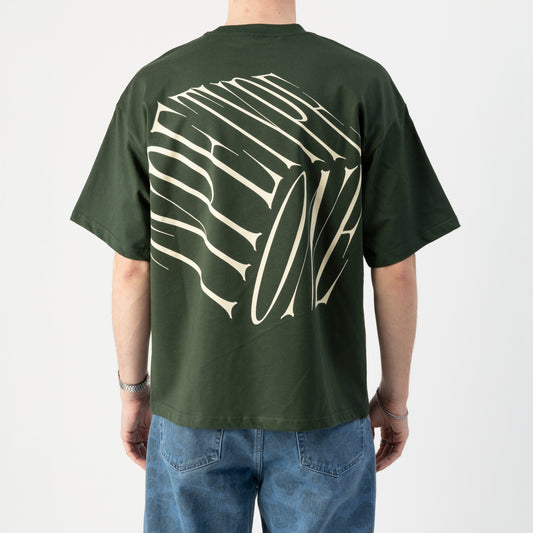 Dice Tee Green – Back view | Type One Dutch Streetwear