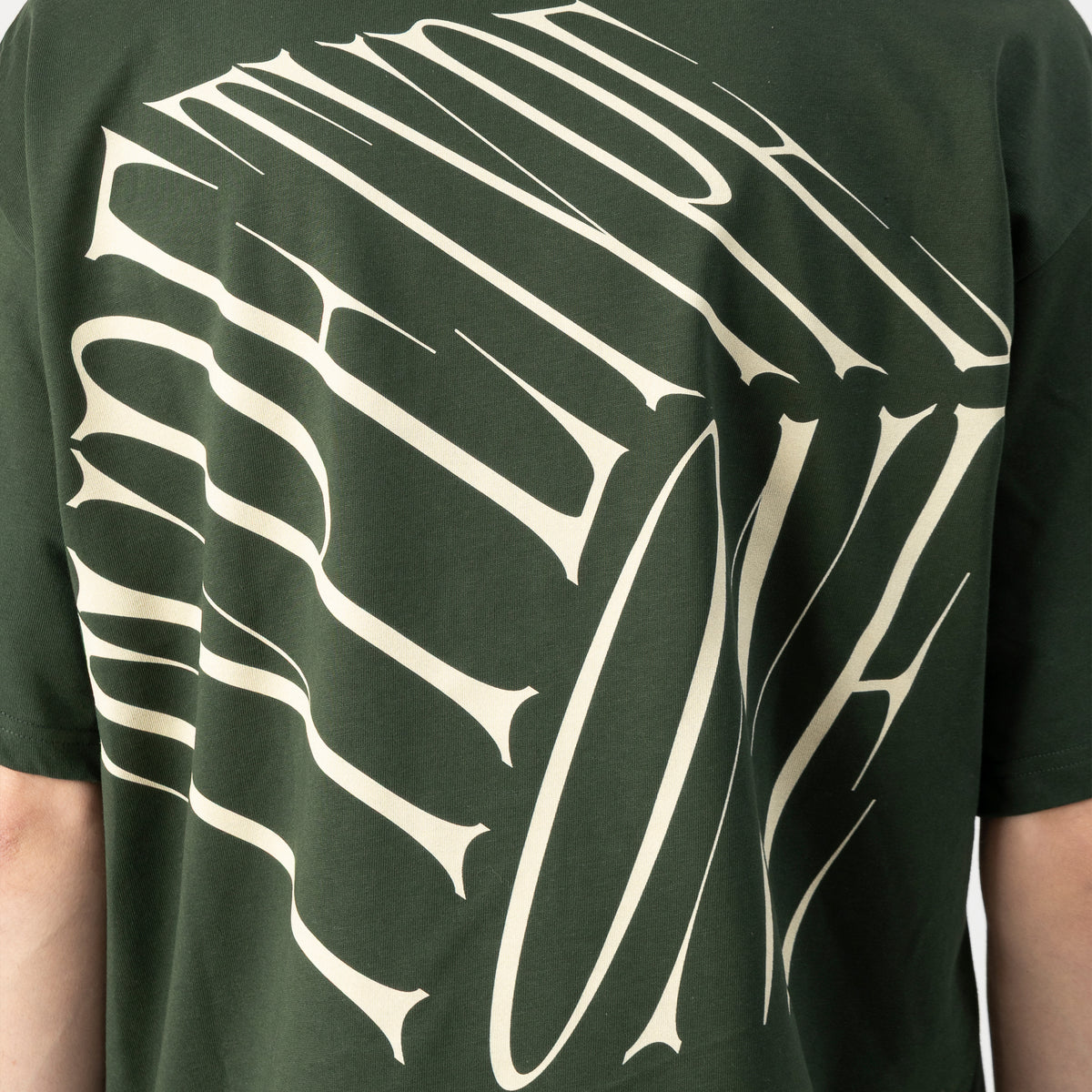 Dice Tee Green – Close-up | Reactive-dyed graphic tee Type One