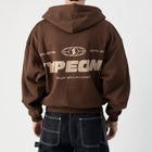 ESTD.2026 Balloon Zip Hoodie Brown – Back view | Type One Dutch Streetwear thumbnail