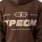 ESTD.2026 Balloon Zip Hoodie Brown – Close-up detail | Full-zip balloon sleeves thumbnail