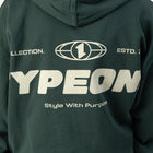 ESTD.2026 Balloon Zip Hoodie Green – Detail close-up | Kangaroo pocket drop shoulders thumbnail