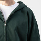 ESTD.2026 Balloon Zip Hoodie Green – Close-up | Full-zip outer arm seam Type One thumbnail