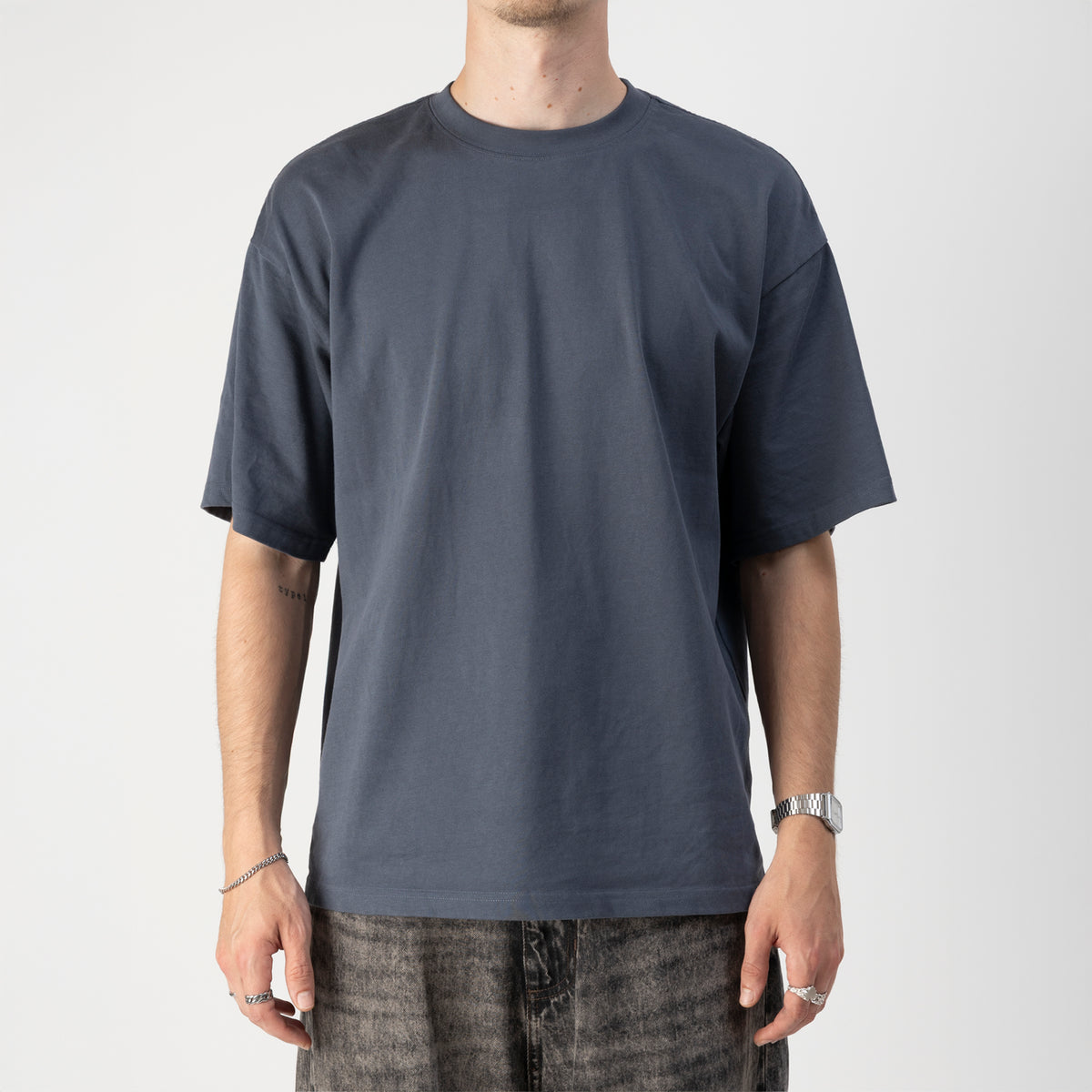 Icon Boxy Tee Slate Blue