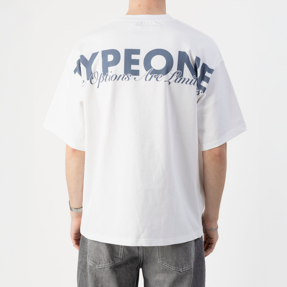 TOAL Tee White – On model Back | Drop shoulder boxy fit cotton tee