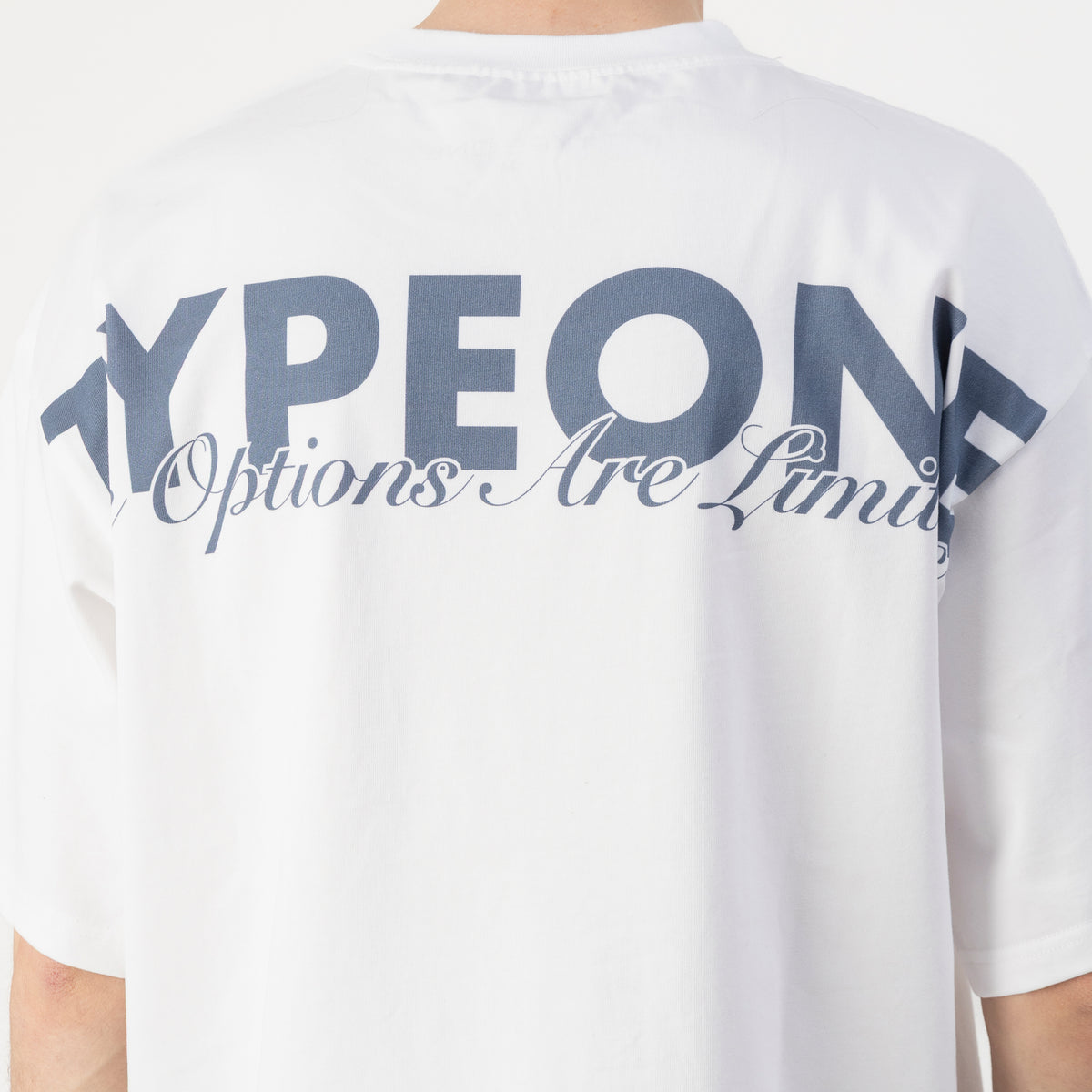 TOAL Tee White – Detail view | TOAL print 280GSM combed cotton