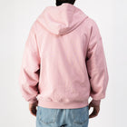 Zip Hoodie Pink – Detail view | Full-zip kangaroo pocket drop shoulders thumbnail