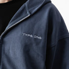 Type One Basic Logo Grey Blue Zip Hoodie Unisex thumbnail