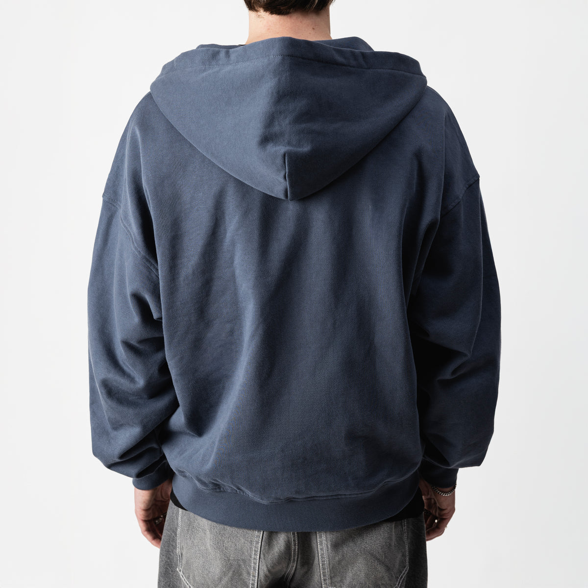 Type One Basic Logo Grey Blue Zip Hoodie Unisex
