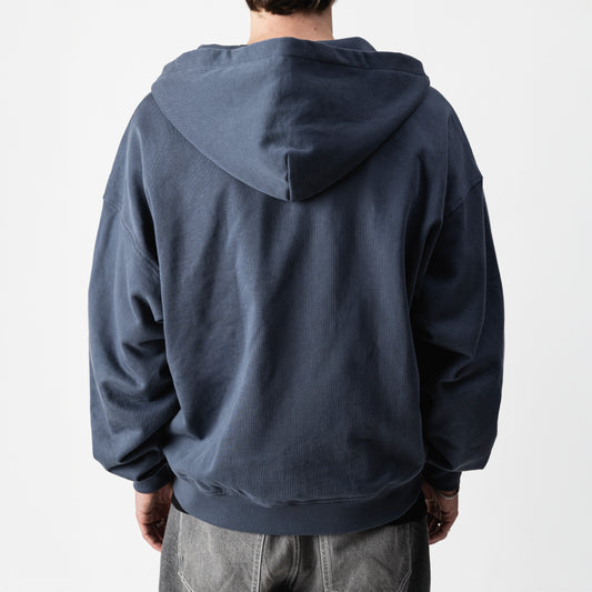 Zip Hoodie Grey Blue – Back view | Type One Dutch Streetwear
