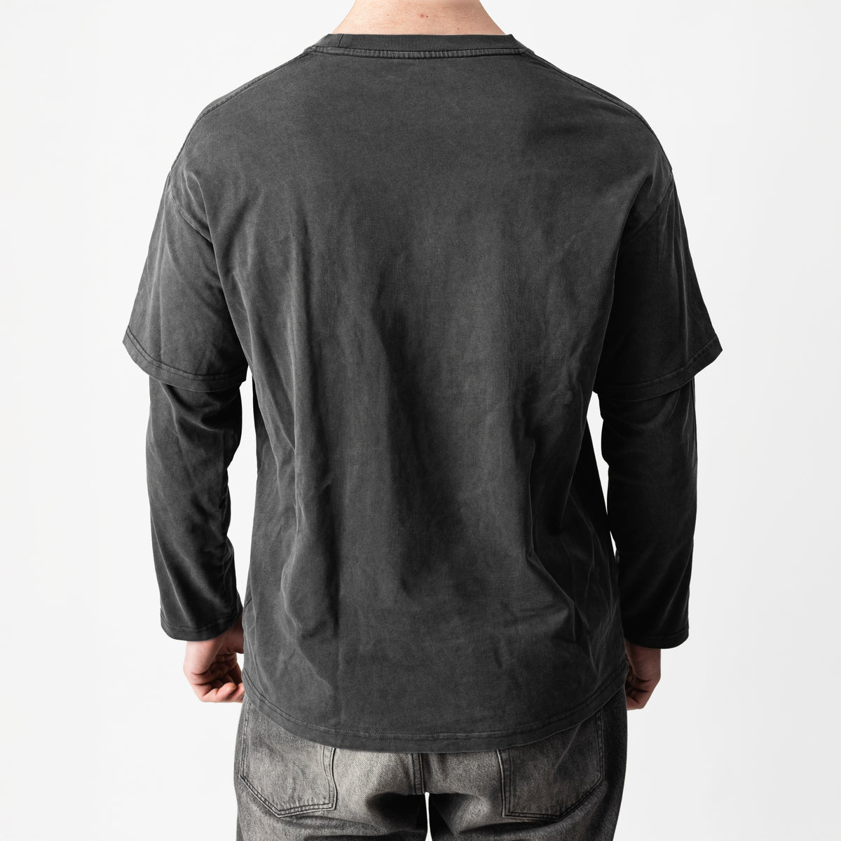 Longsleeve Dark Grey – Back view | Type One Dutch Streetwear