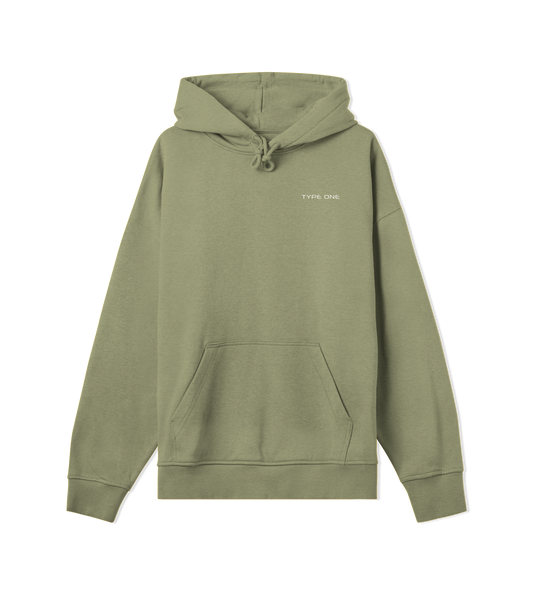 Type One Basic Olive Green Oversized Unisex Hoodie