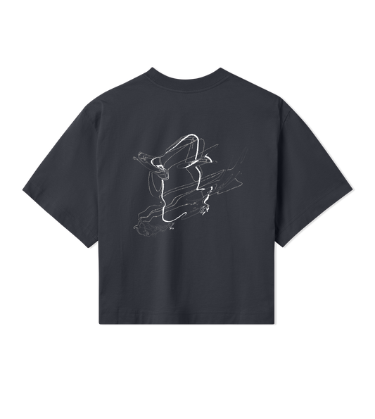 Off Black Crop Top Women Warped Vision