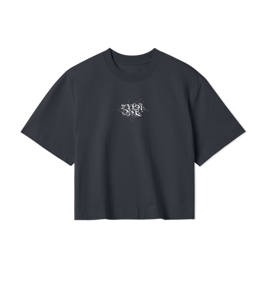 Off Black Crop Top Women Warped Vision