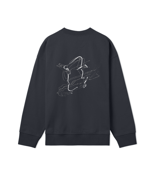 Off Black Sweatshirt Unisex Warped Vision