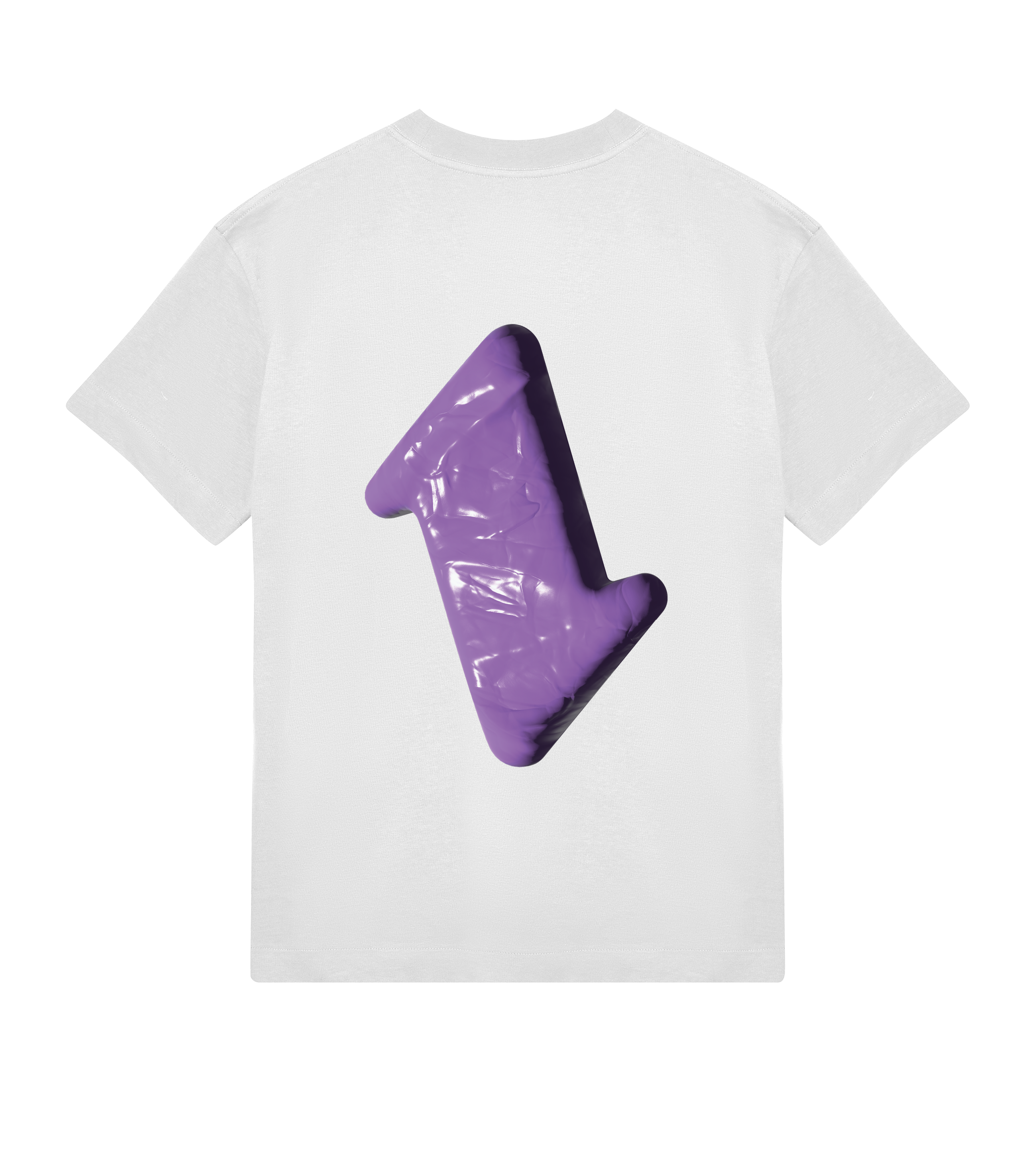 Oversized Unisex Tee White / Purple Logo