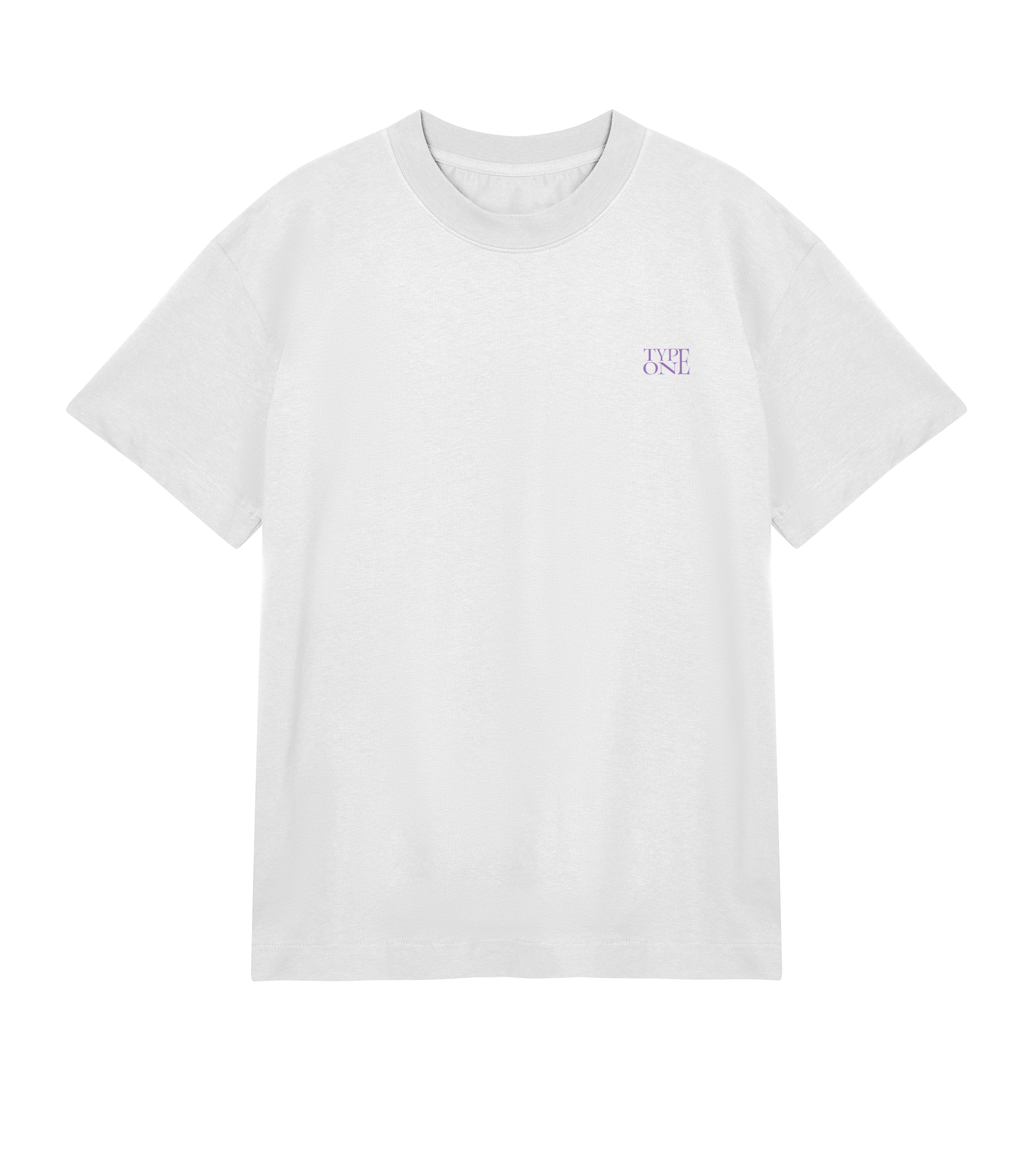 Oversized Unisex Tee White / Purple Logo