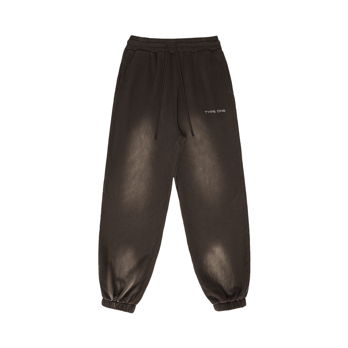 Sweatpants Washed Brown – Front view | Type One 400GSM vintage Dutch Streetwear