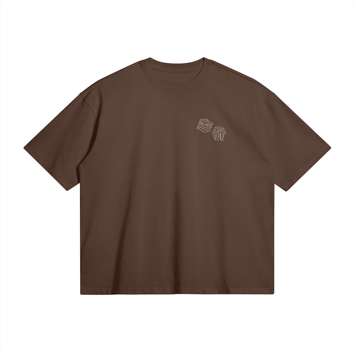 Dice Tee Brown – Front view | Type One graphic boxy 280GSM Dutch Streetwear