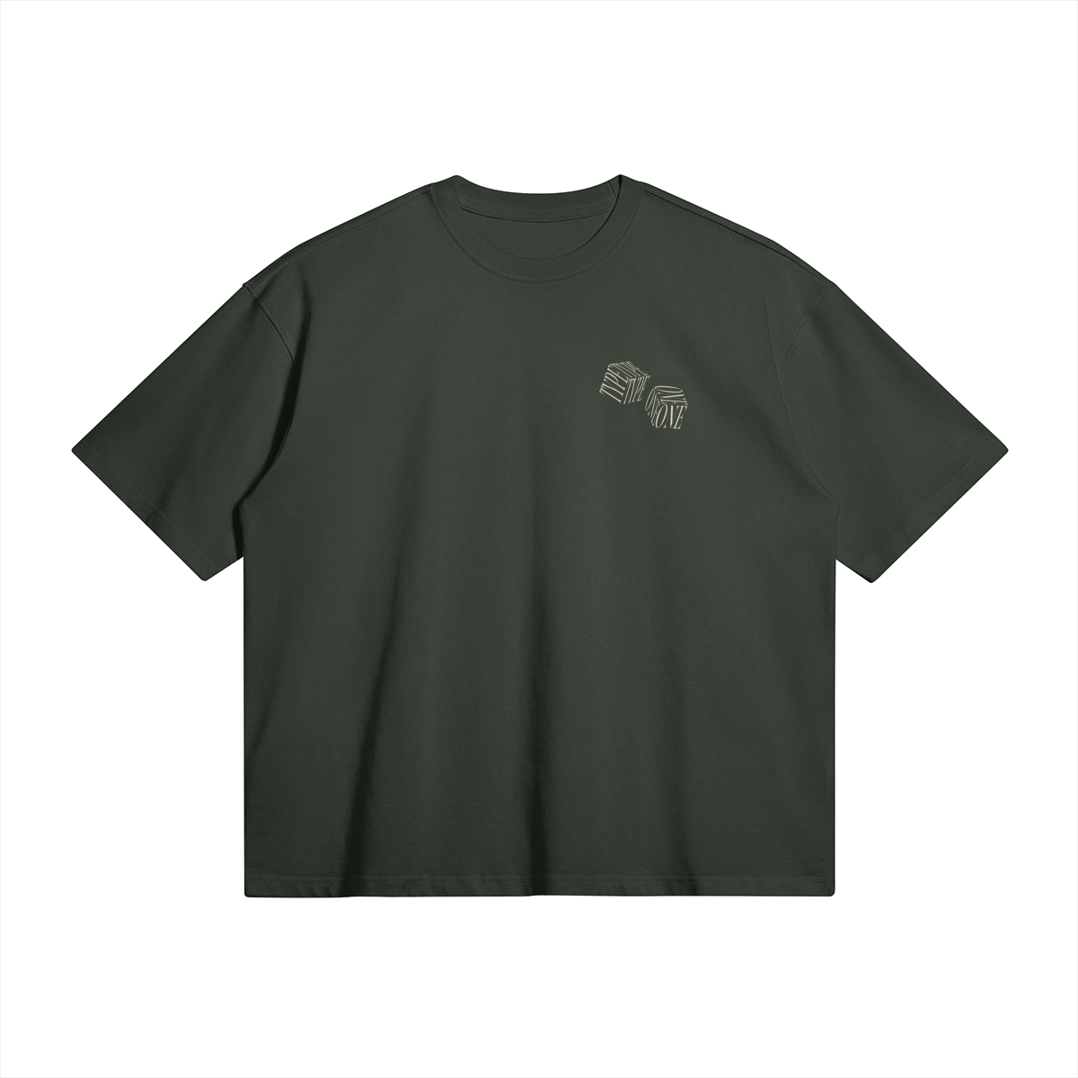 Dice Tee Green – Front view | Type One graphic boxy 280GSM Dutch Streetwear